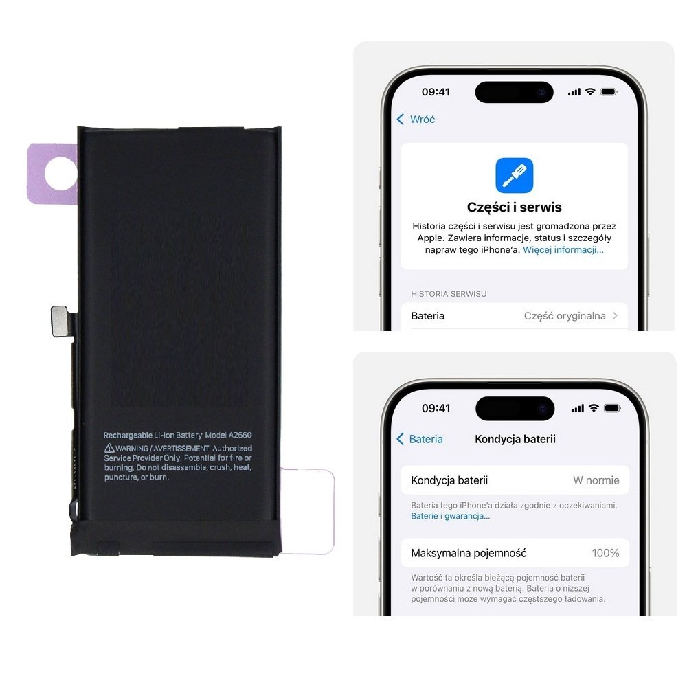 Bateria A2660 akumulator Li-ion 2406mAh Diagnosable z możliwością przypisania jako oryginał do Apple iPhone 13 mini