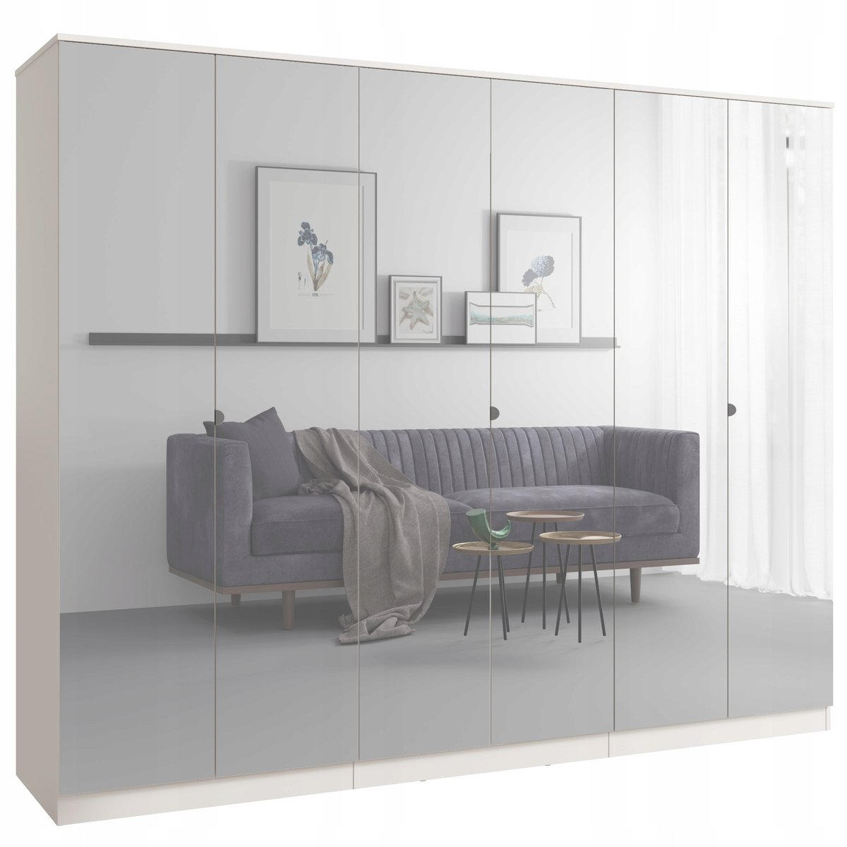 Szafa uchylna z lustrem Monza 6D 240 Kaszmir