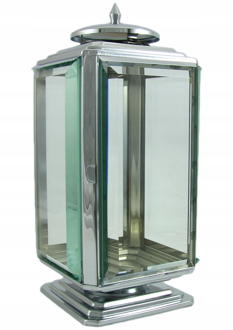 Znicz ze stali nierdzewnej szkło ciężki nowoczesny srebrny