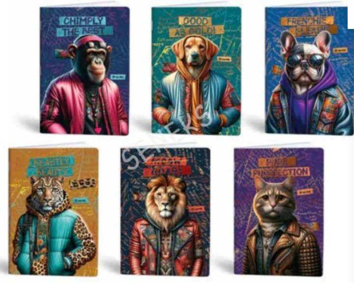 Zeszyt A5 Fashion Animals, 60k, kratka, Mar Mar