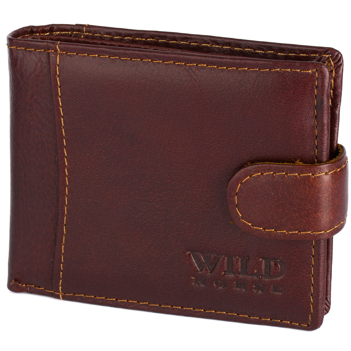Portfel Męski Skórzany z Zapięciem Wild Horse Brązowy