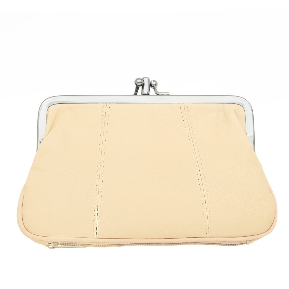 Duża Portmonetka Skórzana Kaletnik Beżowa