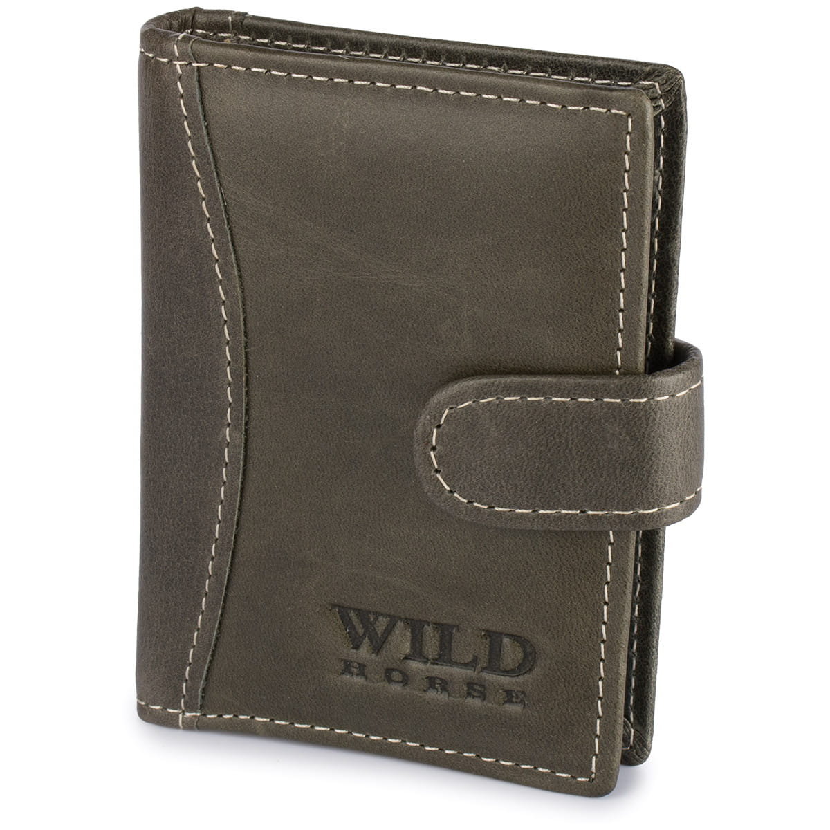 Etui na Karty Dokumenty Skórzane Wild Horse Szare