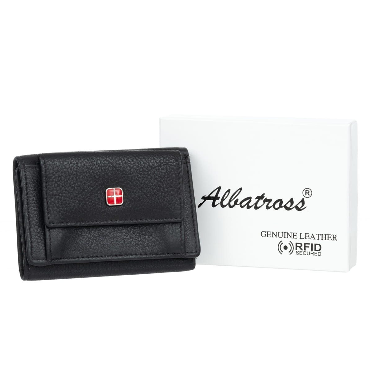 Mały Portfel Męski Skórzany Albatross Cruz Czarny