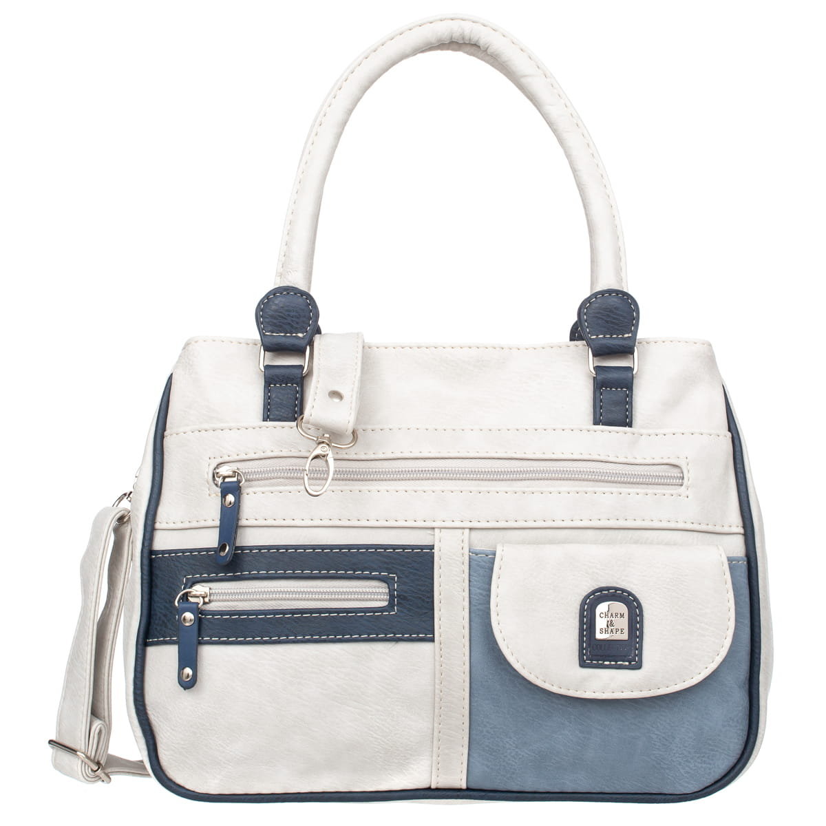 Średnia Torebka Damska Charm&Shape Szaro Niebieska