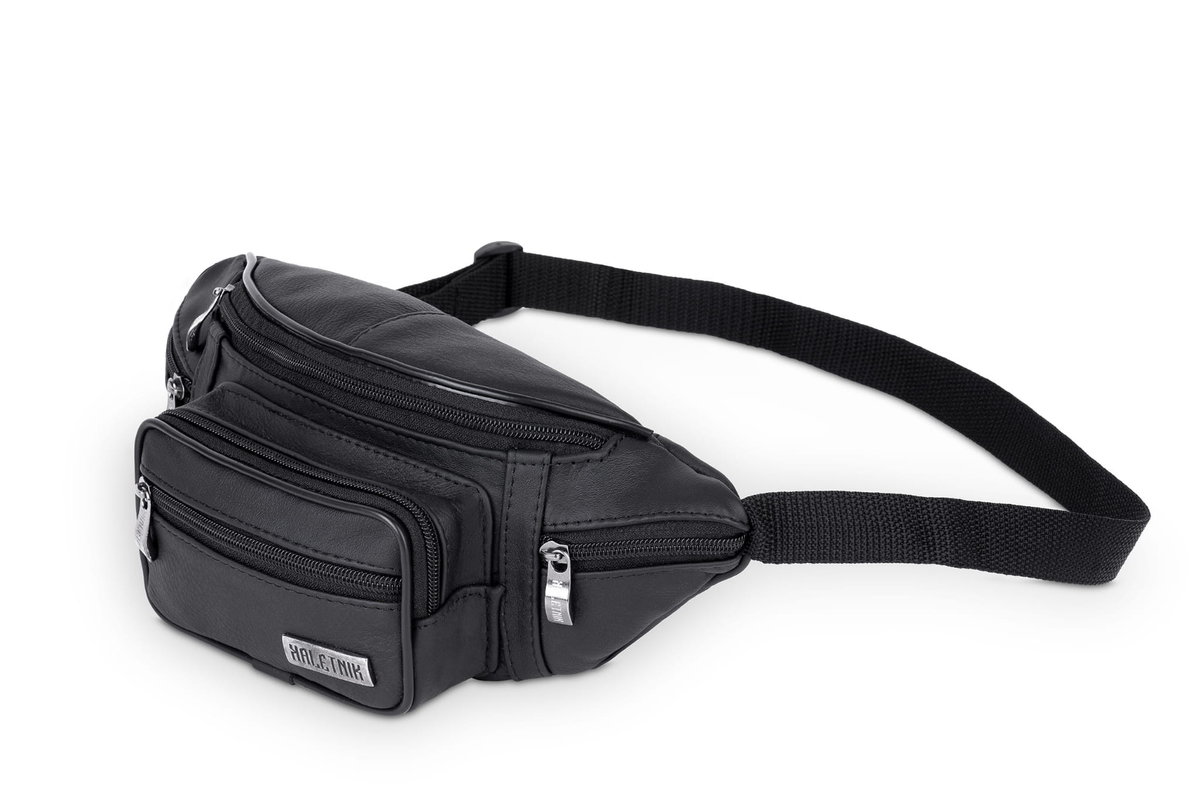 Saszetka Nerka Skórzana Kaletnik Junoch Czarna