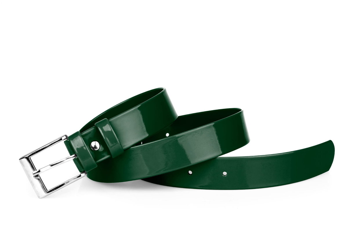 Pasek damski klasyczny butelkowy lakier 3 cm