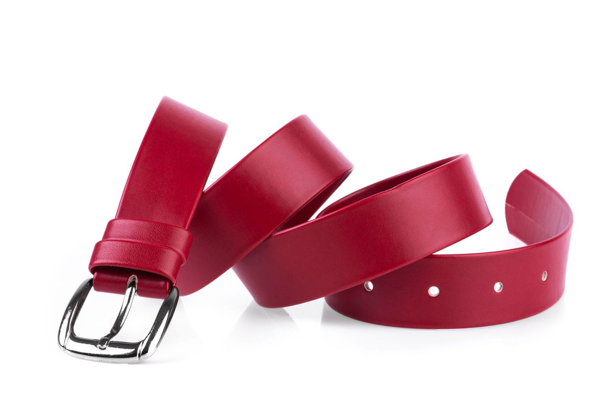 Pasek damski klasyczny czerwony mat 3 cm