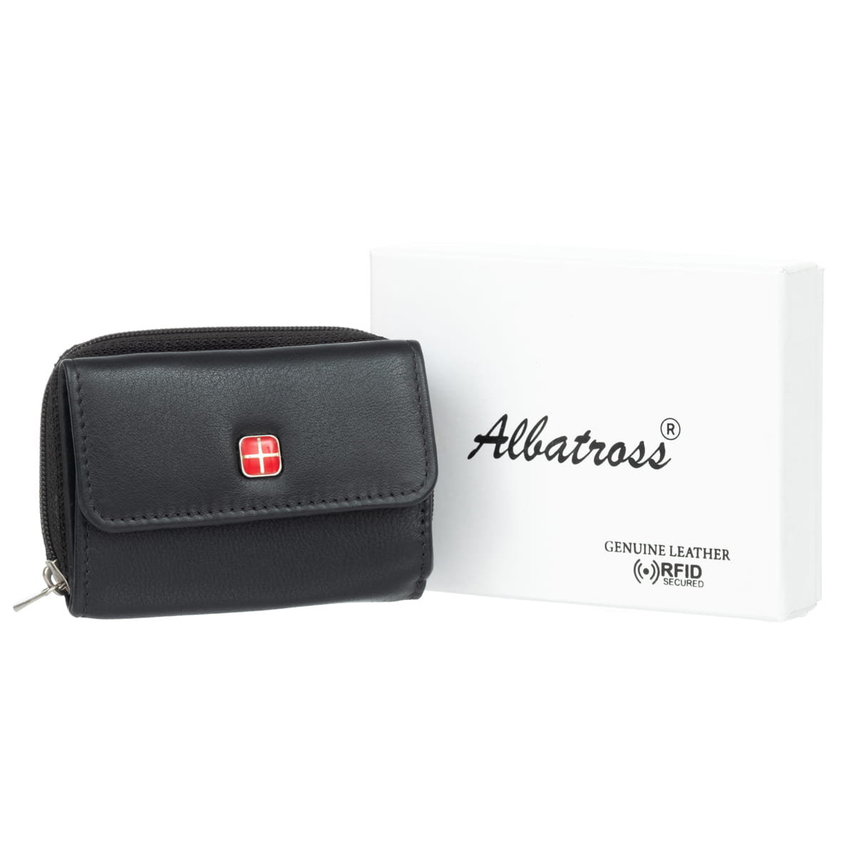 Mały Portfel Męski Skórzany Albatross Cruz Czarny