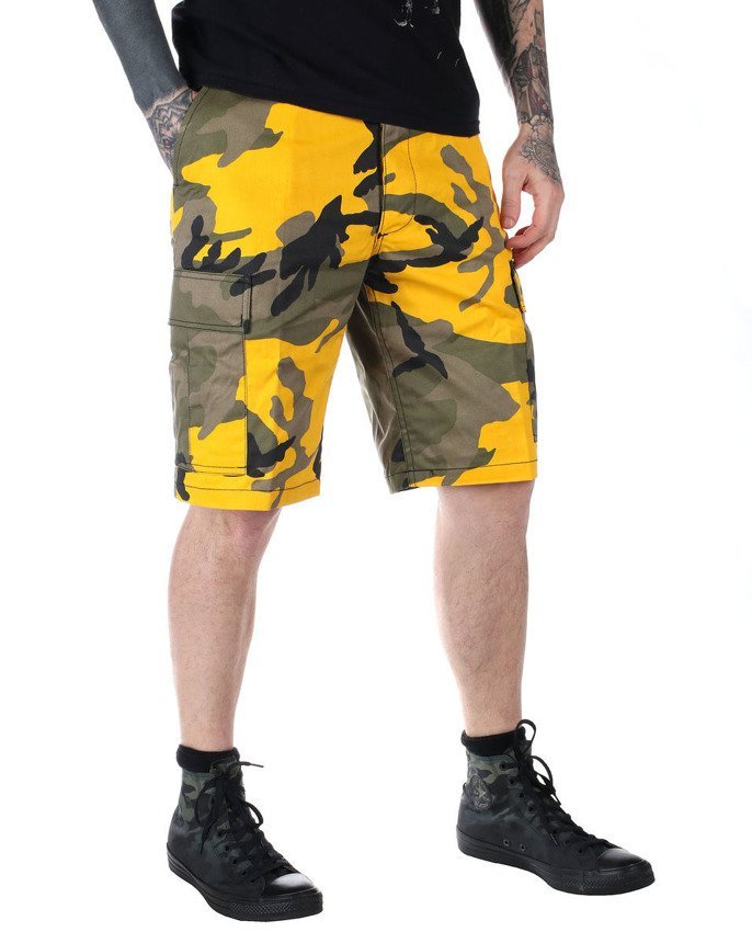 spodnie bojówki krótkie MMB US BDU SHORT YELLOW CAMO-XL
