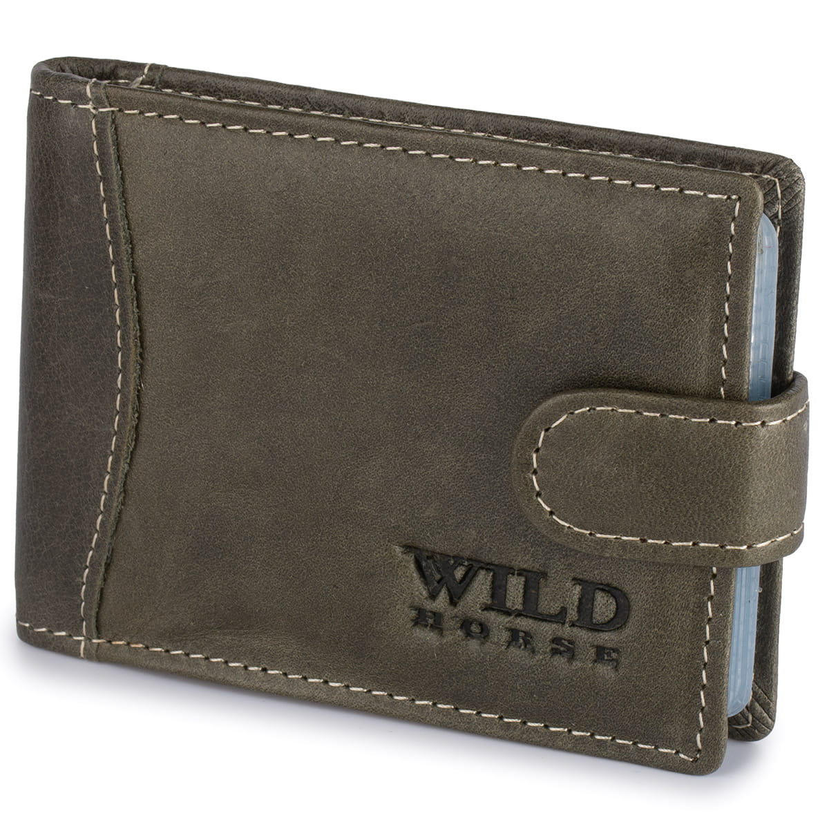 Etui na Karty Dokumenty Skórzane Wild Horse Szare