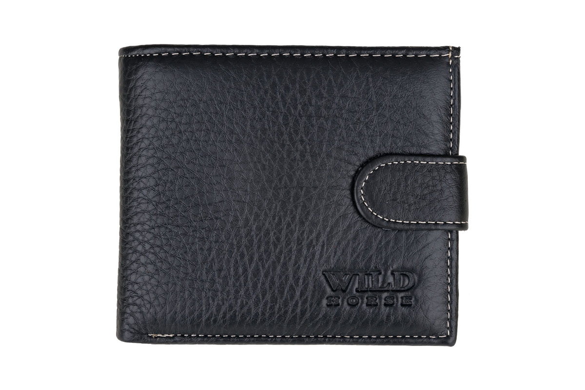 Portfel Męski Skórzany z Zapięciem Wild Horse Czarny