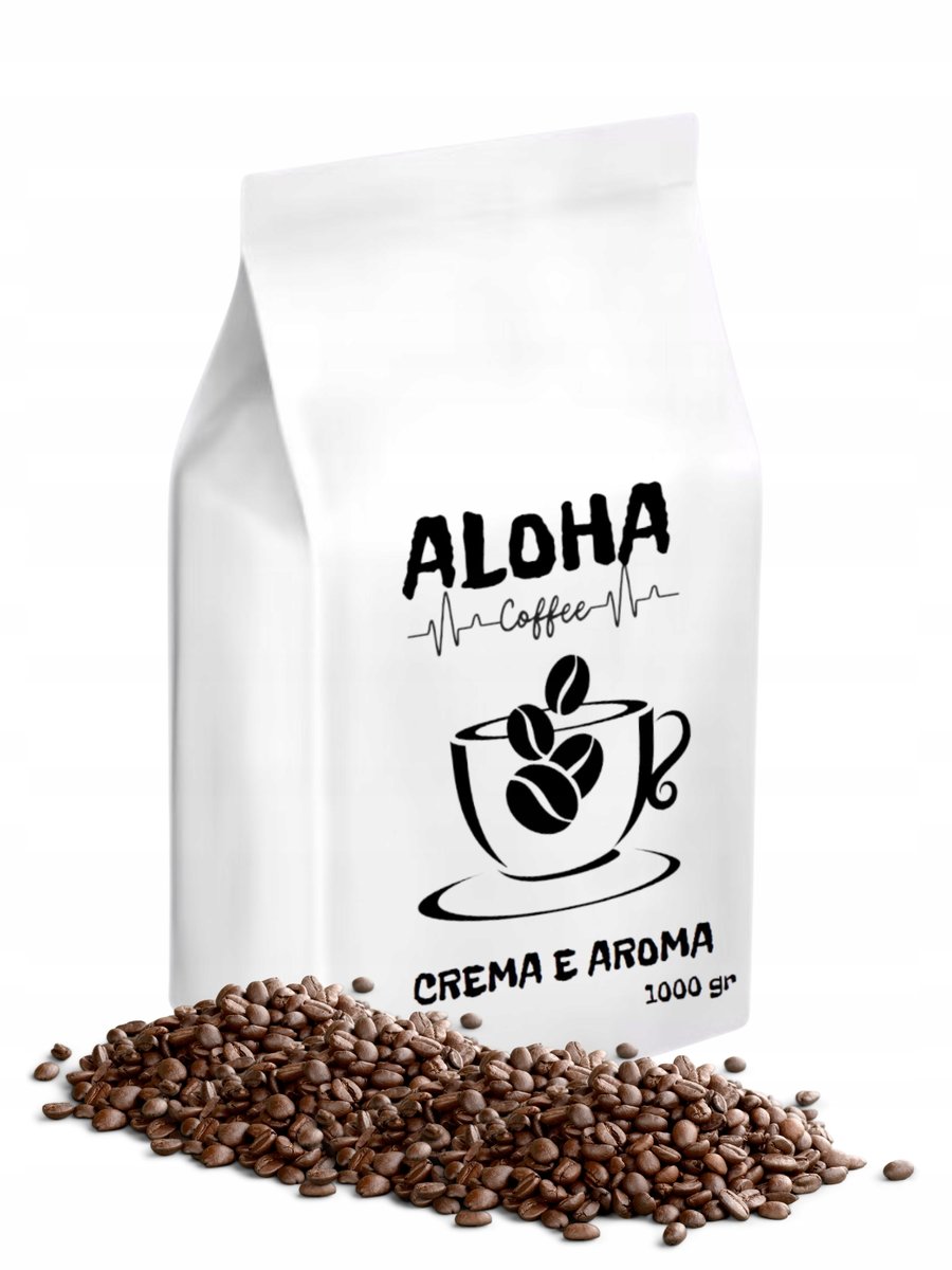 Kawa ziarnista 1KG Świeżo Palona CREMA - ALOHA COFFEE
