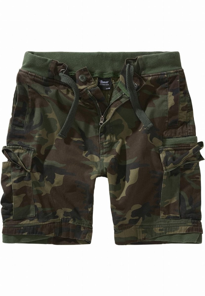 spodnie bojówki krótkie PECKHAM VINTAGE - WOODLAND-XXL