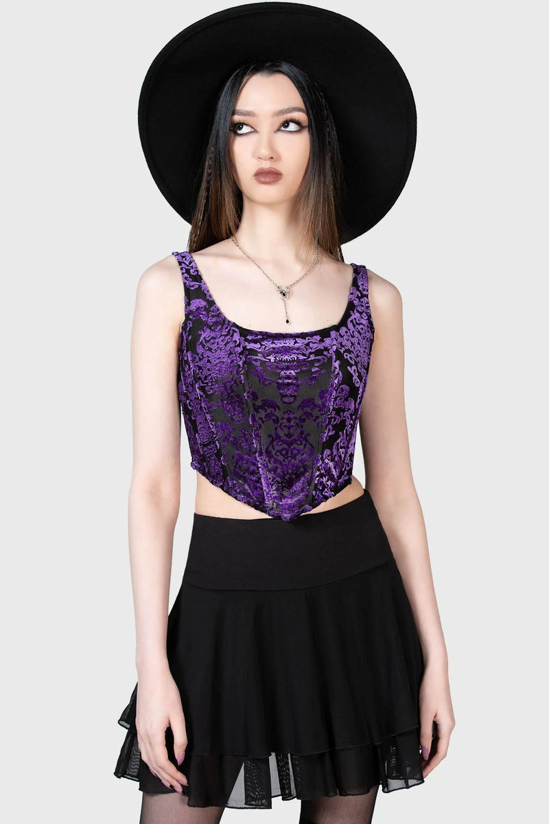 gorsetowy top KILLSTAR - SNARL (PURPLE)-XL
