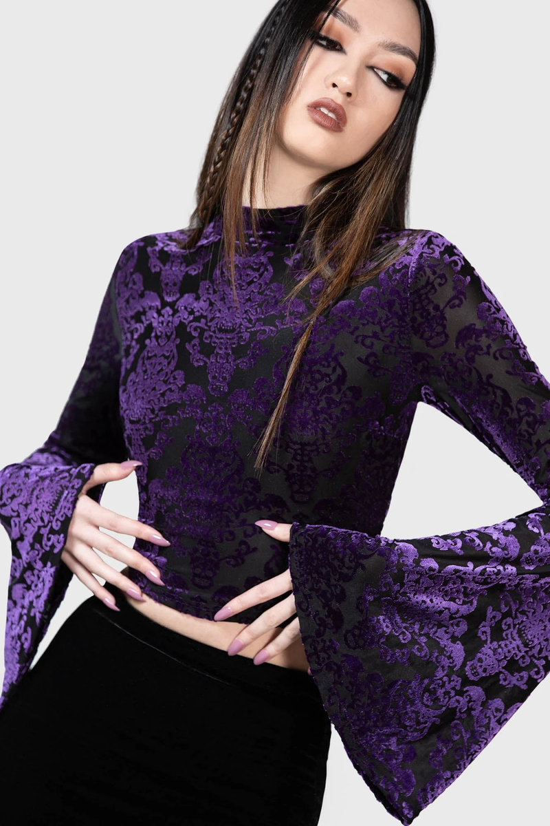 bluzka damska KILLSTAR - VASSAGO (PURPLE)-XL