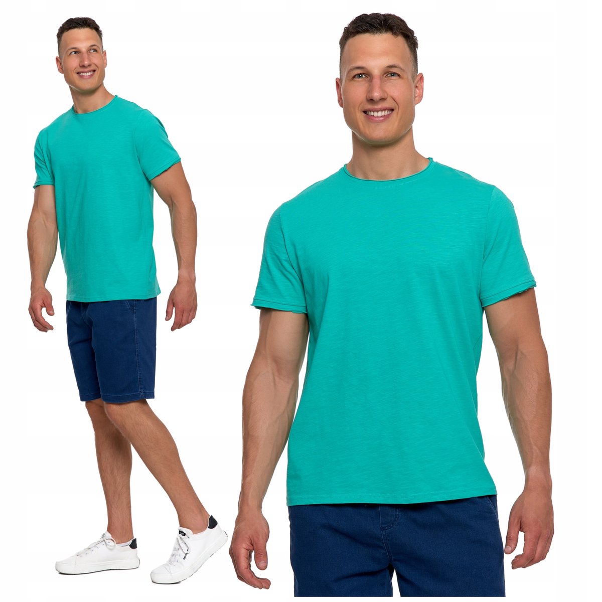 T-SHIRT MĘSKI Z KRÓTKIM RĘKAWEM GŁADKA KOSZULKA BAWEŁNIANA BLUZKA MORAJ XL