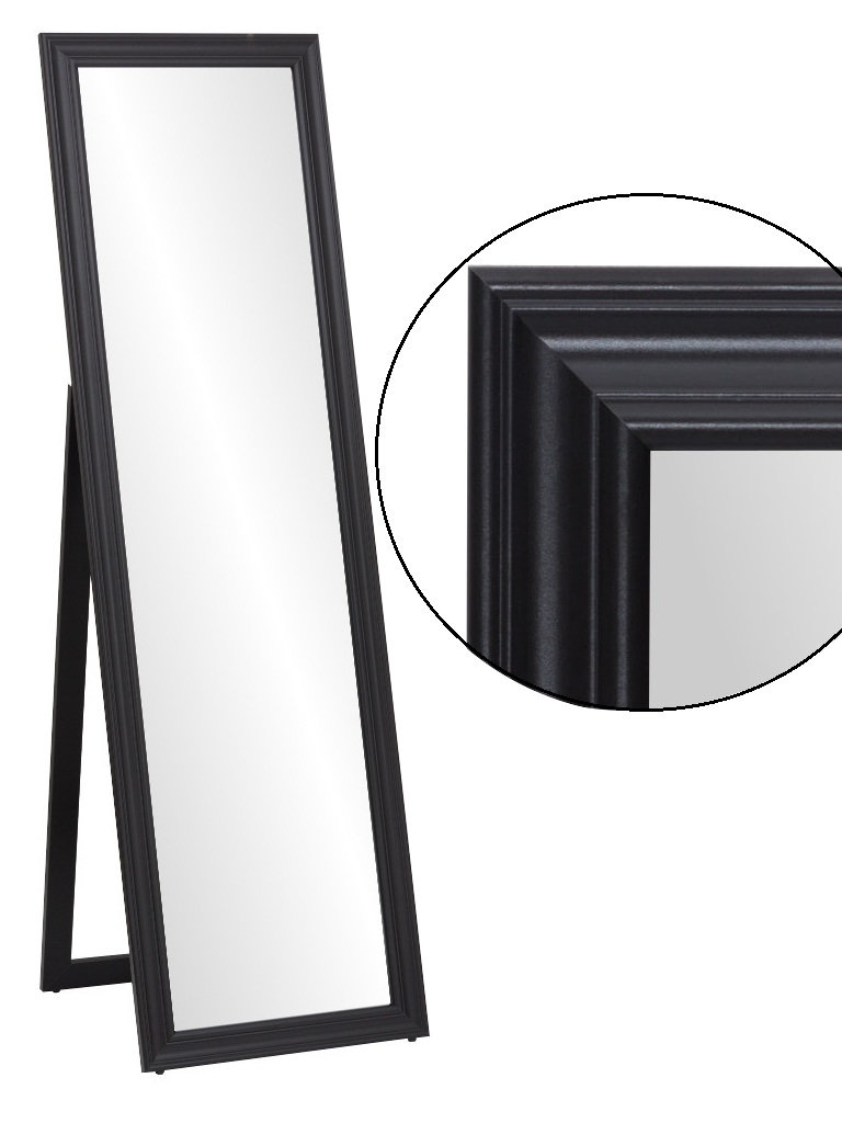 STYLOWE duże STOJĄCE lustro w OZDOBNEJ CZARNEJ ramie o wymiarze 160x50cm