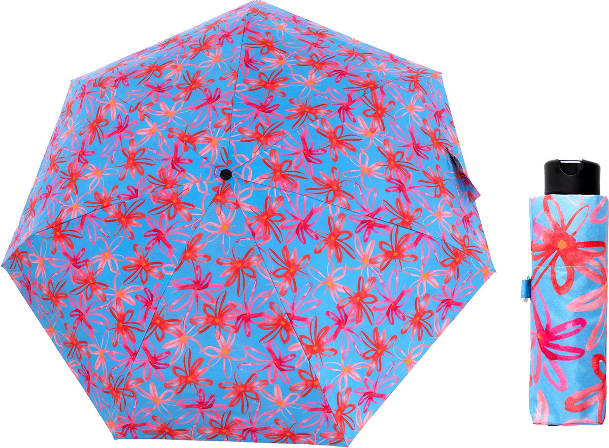 Parasol kieszonkowy Doppler Carbonsteel Mini XS UV Blue Flowers
