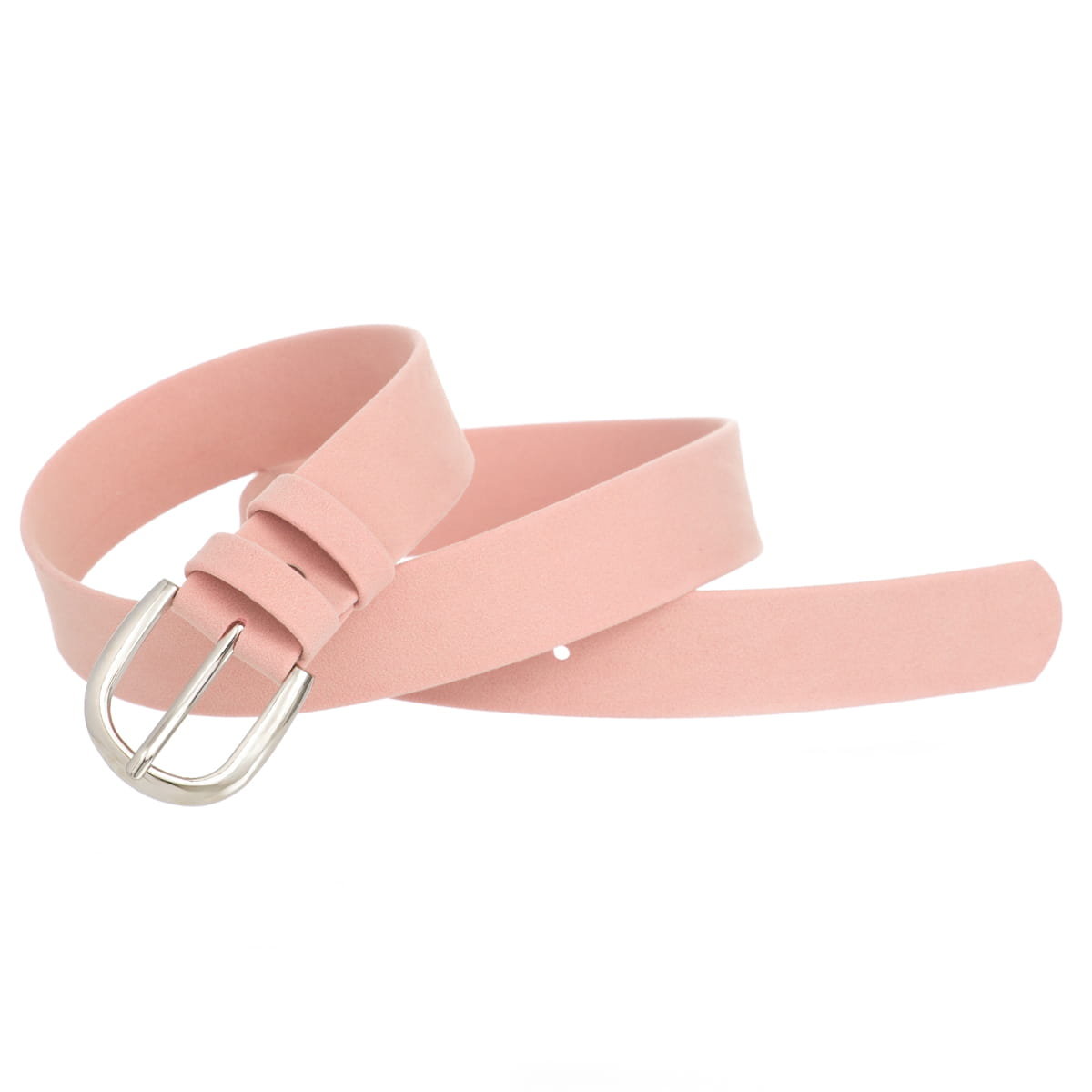 Pasek damski klasyczny pudrowy welur 3 cm