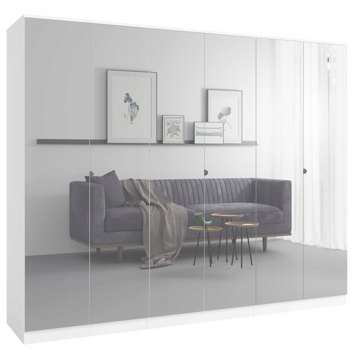 Szafa uchylna z lustrem Monza 6D 240 Biała