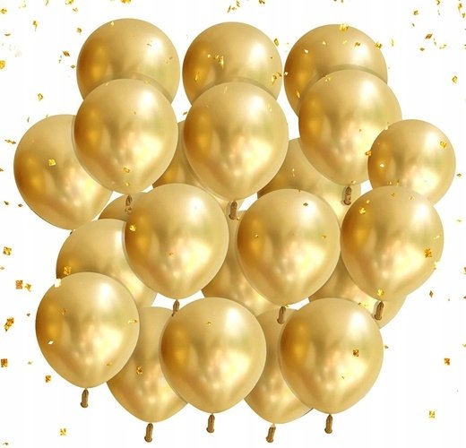 BALONY DEKORACJA URODZINY WESELE ŚLUB ZŁOTY 50x