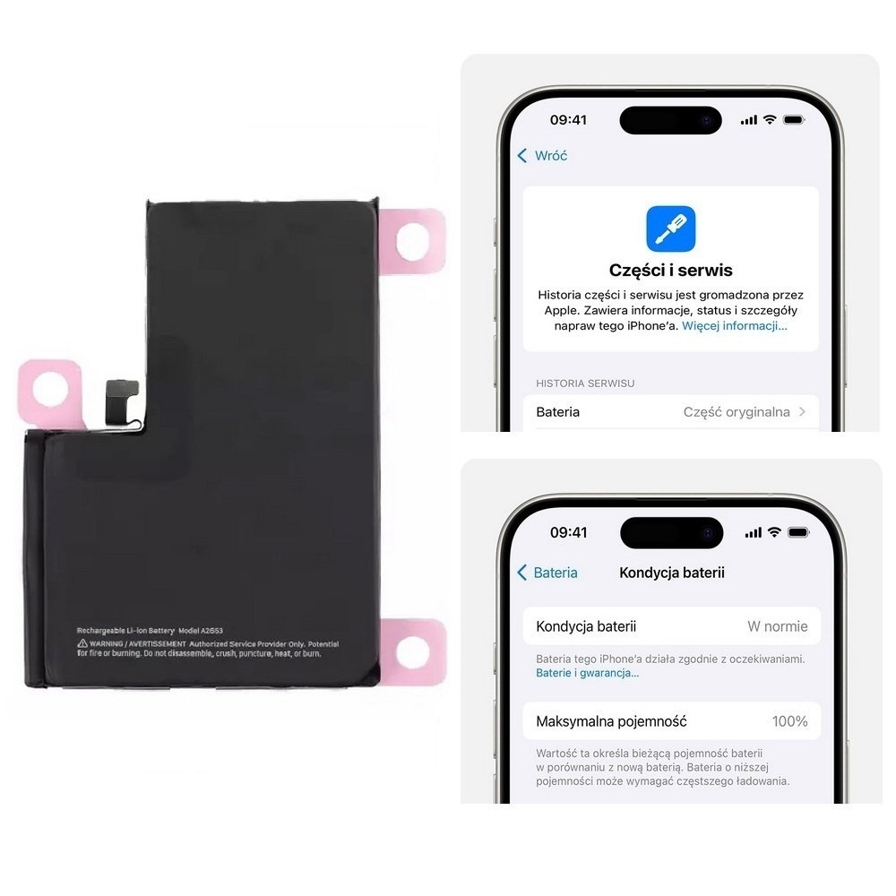 Bateria A2653 akumulator Li-ion 4352mAh Diagnosable z możliwością przypisania jako oryginał do Apple iPhone 13 Pro Max