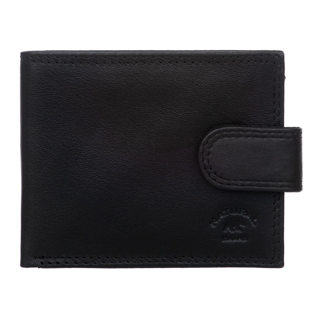 Mały Portfel Męski RFiD Skórzany Natural Brand Czarny