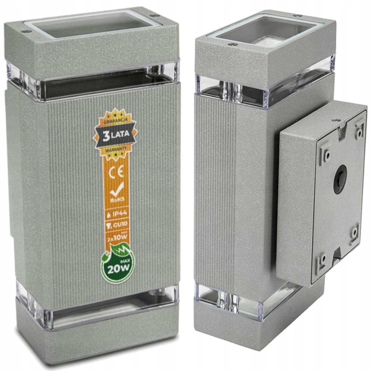 Lampa elewacyjna LED kinkiet ogrodowy szara 2219S