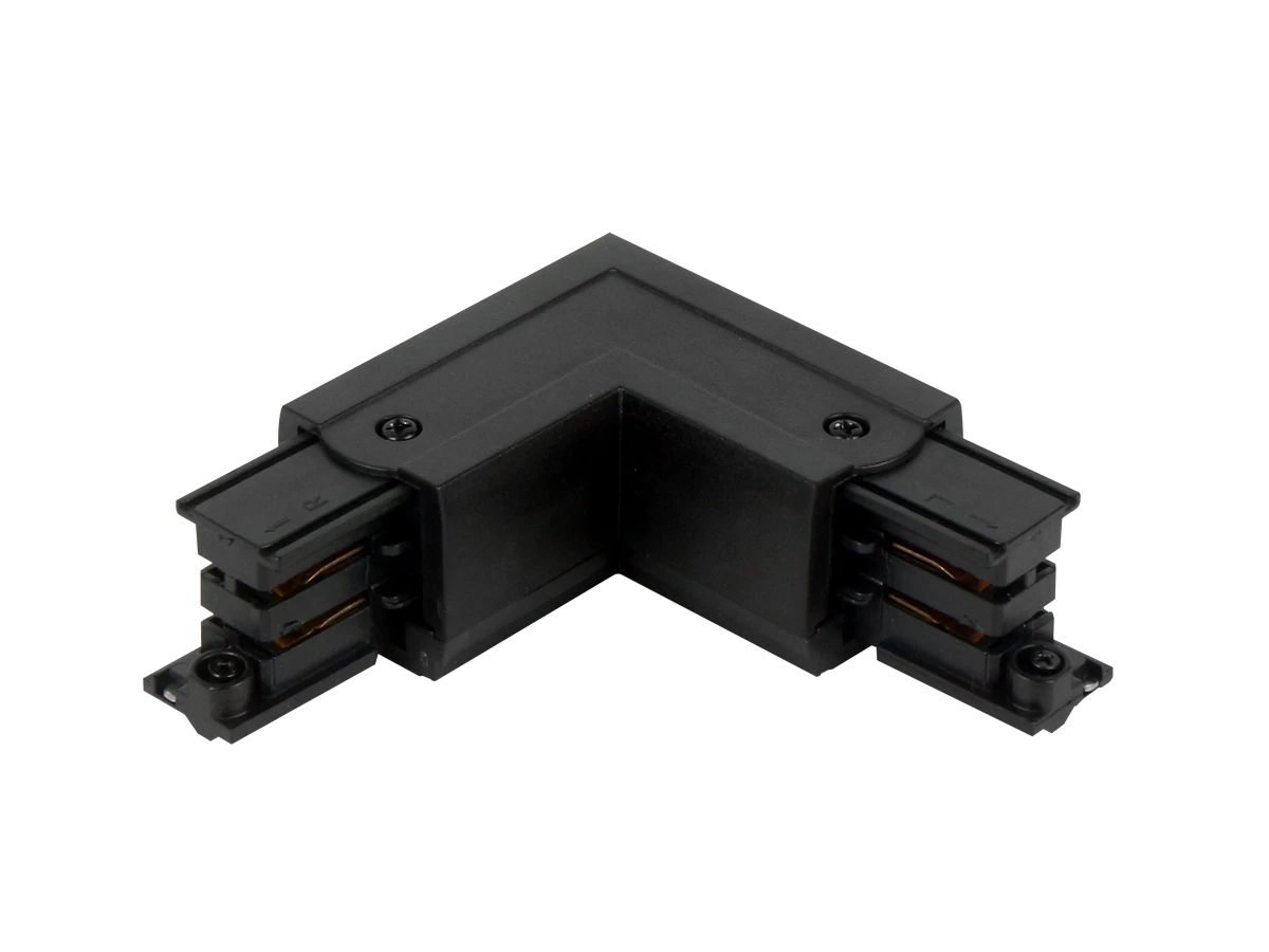 Łącznik L do szynoprzewodu prawy czarny z zasilaniem LUMICANTO LED LINE
