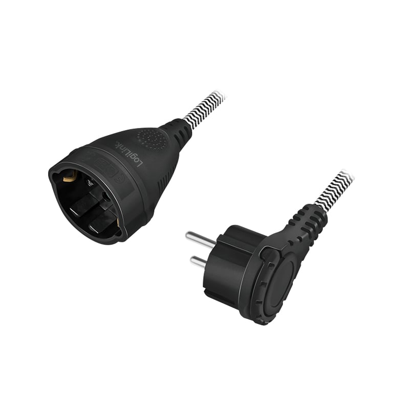 LogiLink LPS104 kabel zasilające Czarny, Biały 3 m Wtyczka zasilająca typu F LPS104