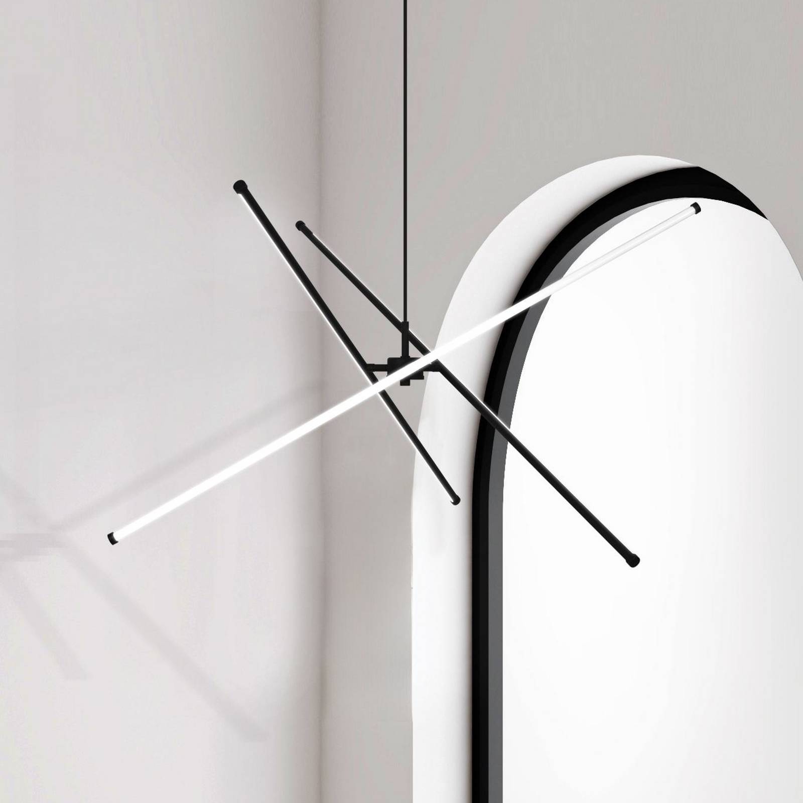 Viokef Lampa wisząca Sandy, czarny, salon / jadalnia, aluminium, nowoczesny