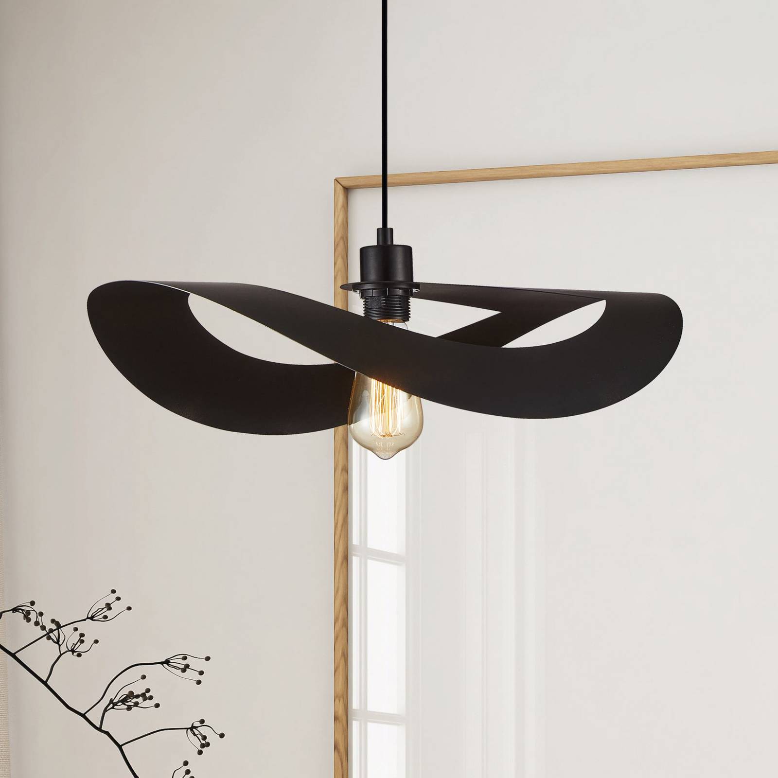 Viokef Lampa wisząca Mas, możliwość ściemniania, czarny, salon / jadalnia, metal, nowoczesny