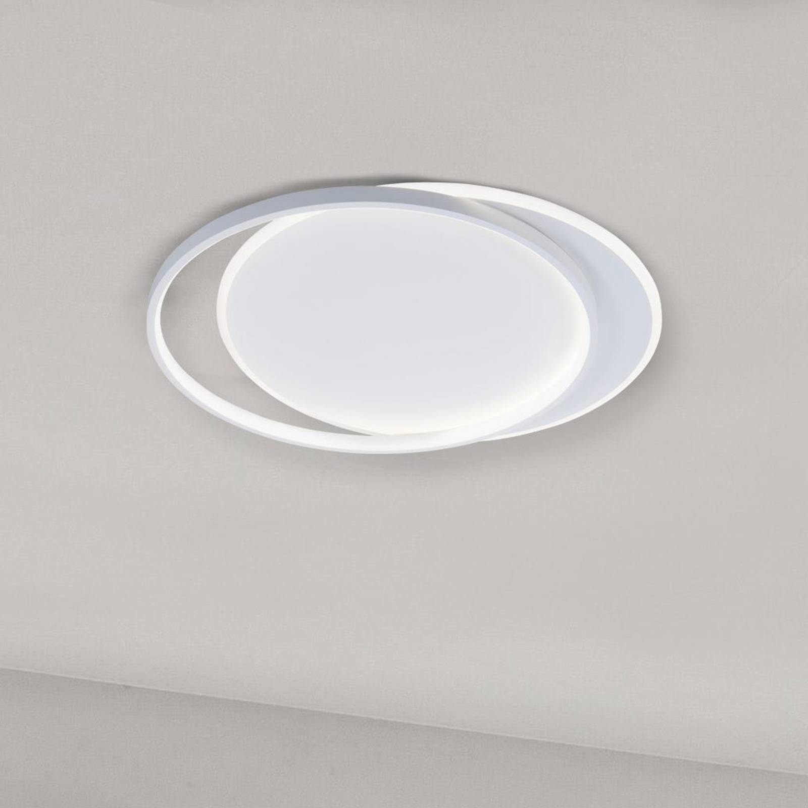 Viokef Lampa sufitowa LED Evelyn, biały / opal, salon / jadalnia, aluminium, nowoczesny
