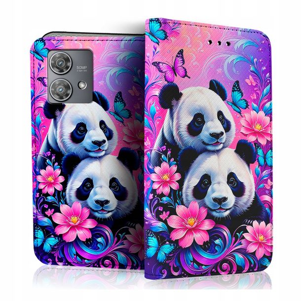 Etui Z Klapką Na Telefon Motorola Edge 40 Neo Case Portfel Wzory Szkło