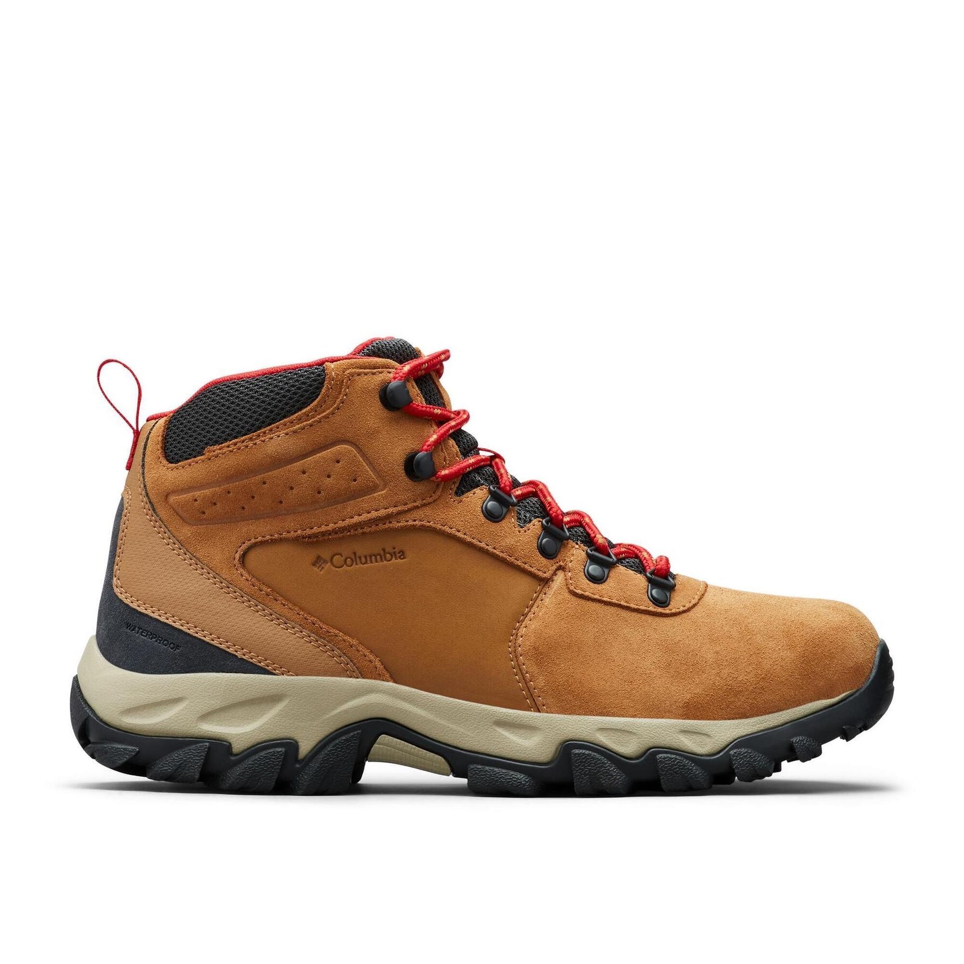 Columbia Newton Ridge Plus 2 zamszowe buty trekkingowe męskie ze średnim stanem, Łoś góra czerwony, 41.5 EU