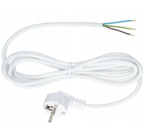 Metpol z wtyczką 3x 2,5mm, 1,5m Biały