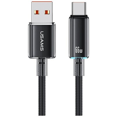 Kabel USB-A - USB-C USAMS Cloud Series US-SJ658 66W 1.2 m Czarny