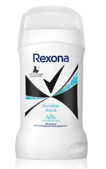 Rexona Antyperspirant w Sztyfcie Invisible Aqua 40ml