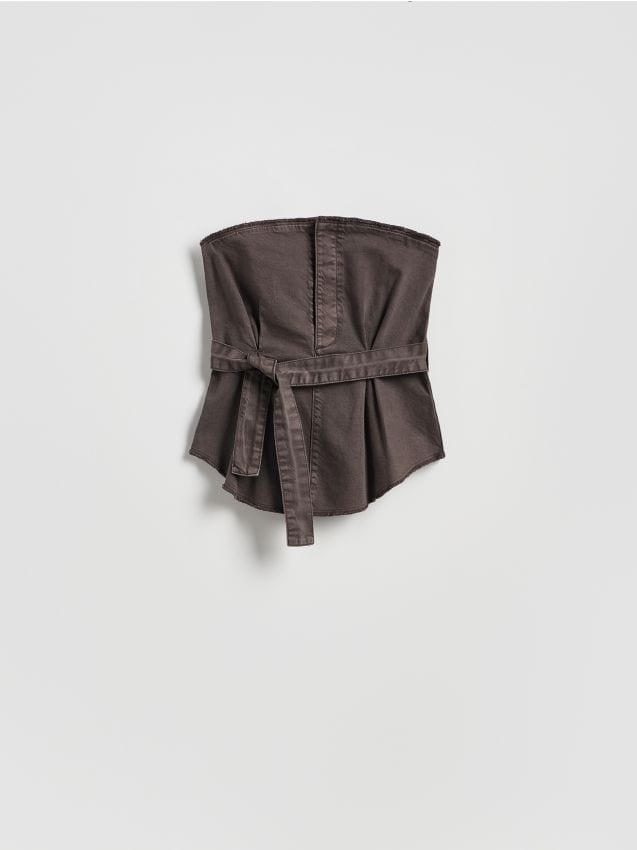 Reserved - Top z paskiem - dark grey jeans