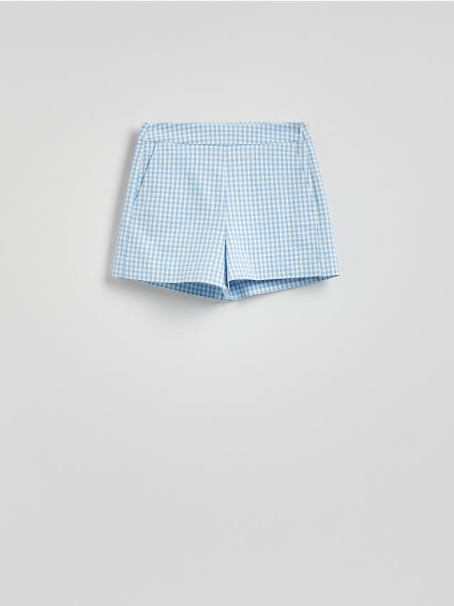 Reserved - Szorty w kratę - jasnoniebieski