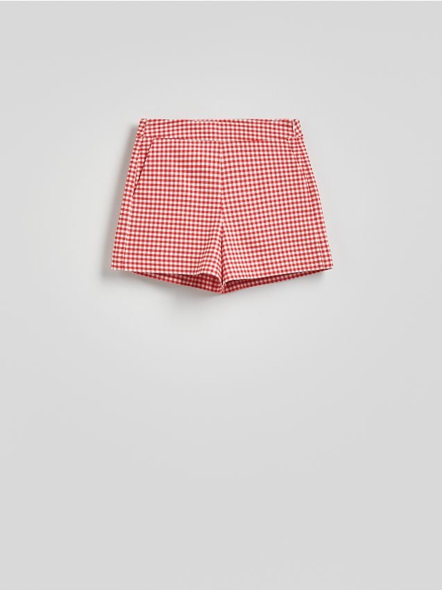 Reserved - Szorty w kratę - czerwony