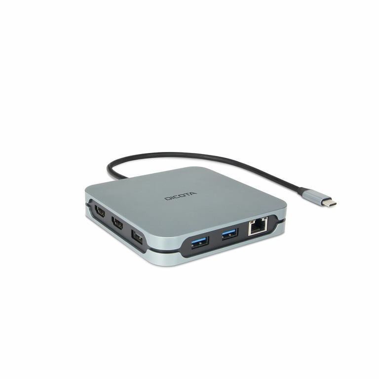DICOTA D32057 huby i koncentratory USB Type-C 10000 Mbit/s Srebrny