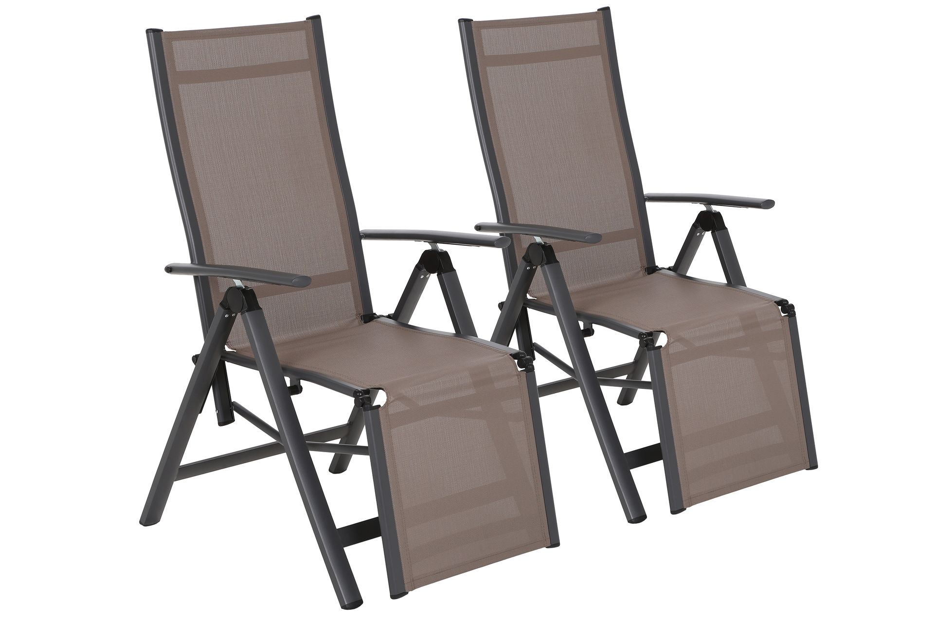 HOME & GARDEN Zestaw krzeseł ogrodowych aluminiowych Ibiza Relax Grey / Taupe