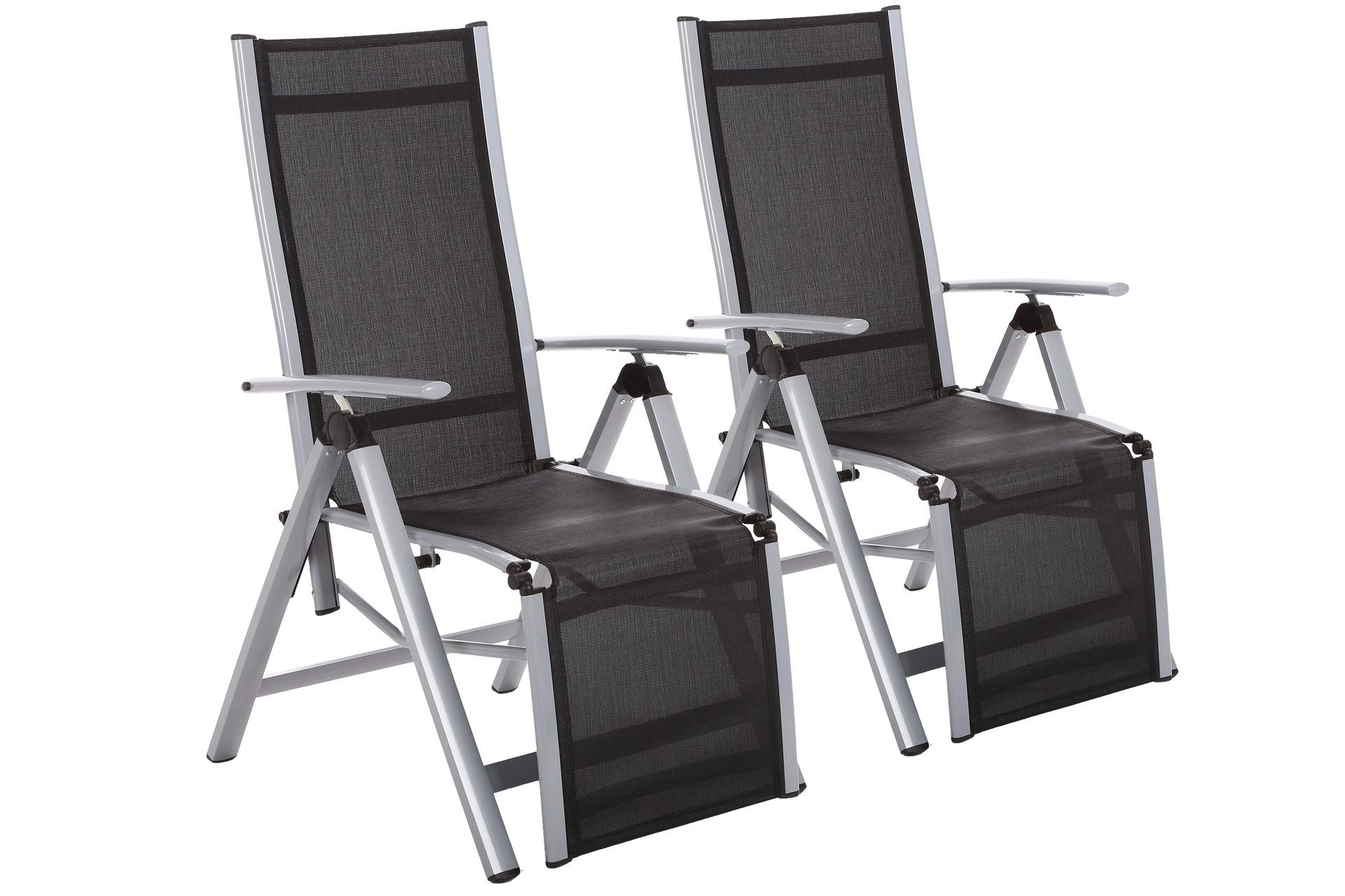 HOME & GARDEN Zestaw krzeseł ogrodowych aluminiowych Ibiza Relax Silver / Black