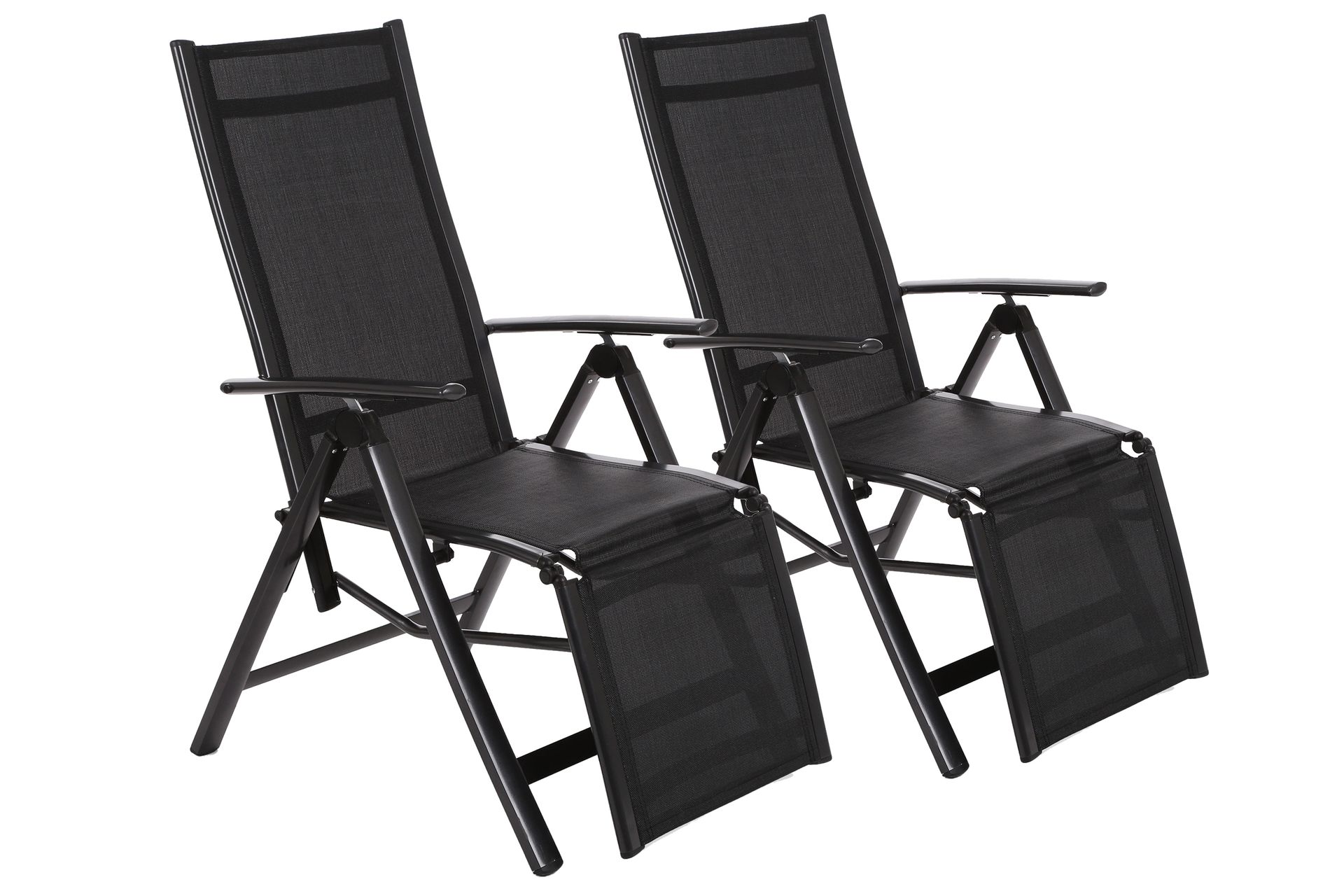 HOME & GARDEN Zestaw krzeseł ogrodowych aluminiowych Ibiza Relax Black / Black