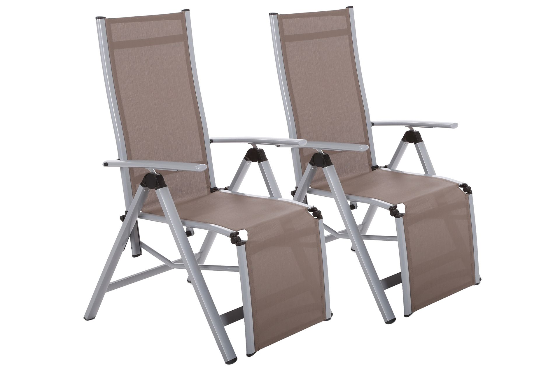 HOME & GARDEN Zestaw krzeseł ogrodowych aluminiowych Ibiza Relax Silver / Taupe