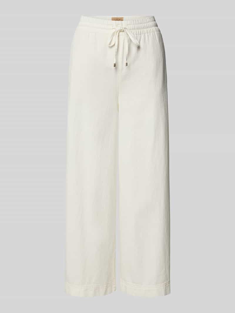 Spodnie materiałowe z szeroką, skróconą nogawką model ‘ALM’