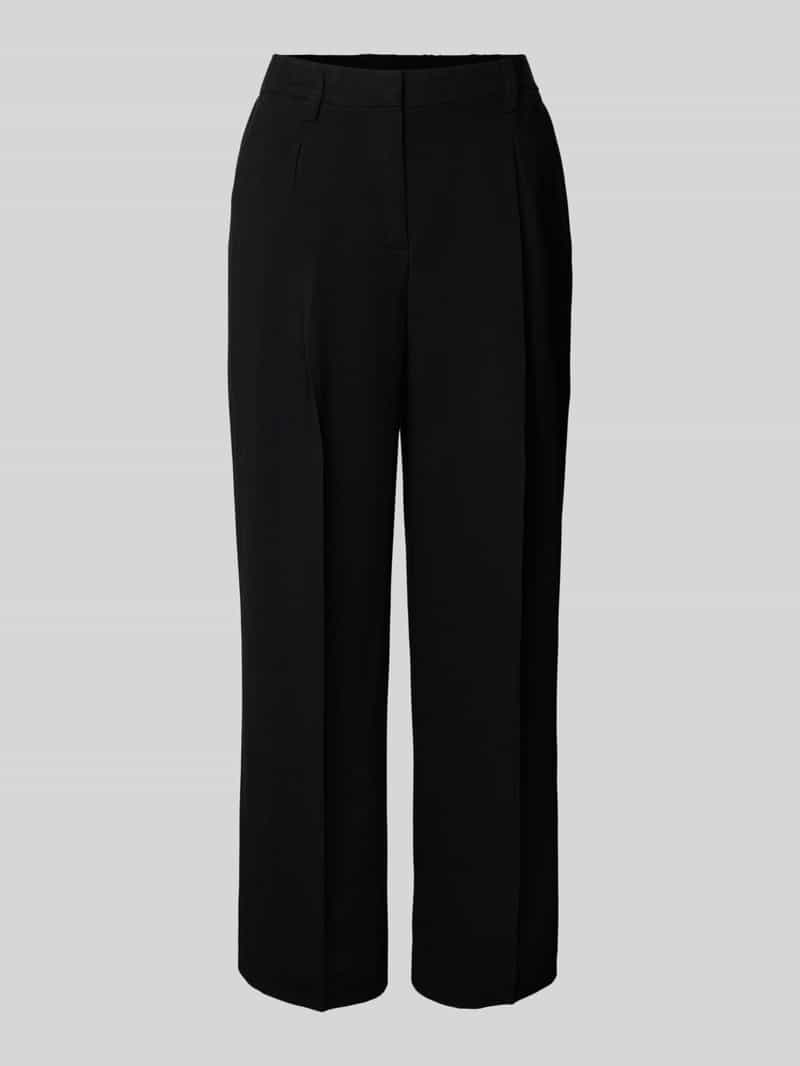 Spodnie materiałowe z poszerzaną nogawką z mieszanki wiskozy i lnu model ‘Celino’