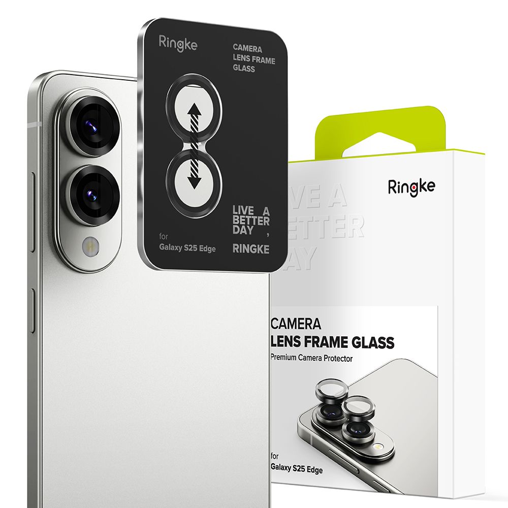Ringke Nakładki na aparat Camera Lens Frame Glass do Galaxy S25 Edge, czarne